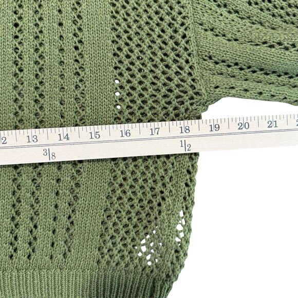 Martha Stewart 2pc Maxi Dress Set S Green Leaf Print Sweater Linen Blend Cottage - Picture 13 of 14